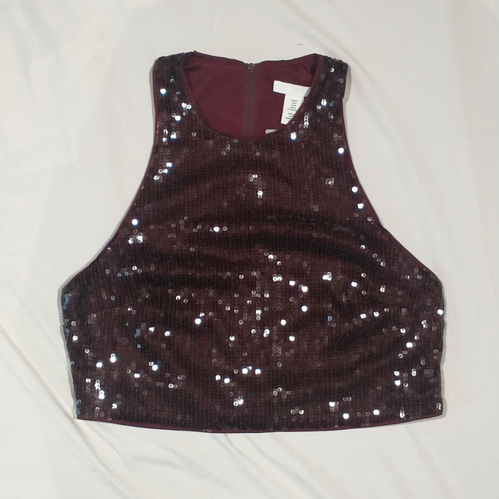 H&M sequin crop top